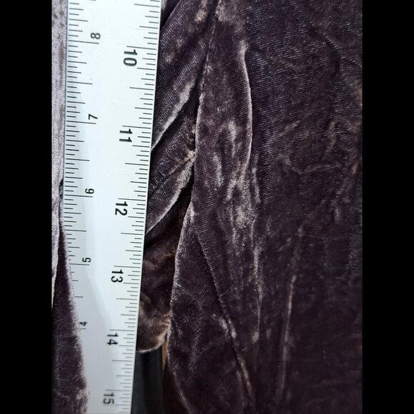 Eileen Fisher Trousers Large Womens Brown Gray Crushed Velvet Joggers Silk Blend - Picture 4 of 8